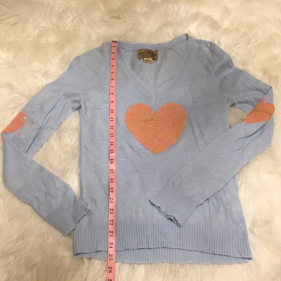 Wildfox ‘Happy Hearts’ Baby Pink Sequin Sweater - Picture 6 of 10